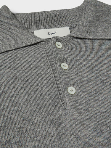 Dunst - Unisex Collared Sweater in Melange Grey