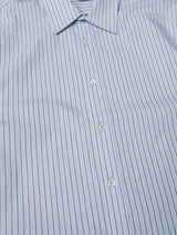 Dunst - Unisex Informal Shirt in Blue Brown Stripe
