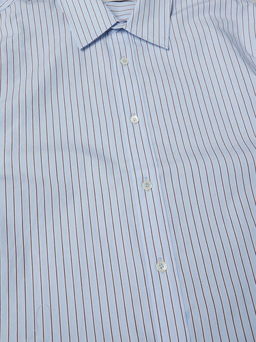 Dunst - Unisex Informal Shirt in Blue Brown Stripe