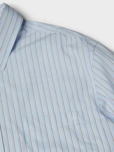 Dunst - Unisex Oversized Striped Shirt in Sky Blue Stripe