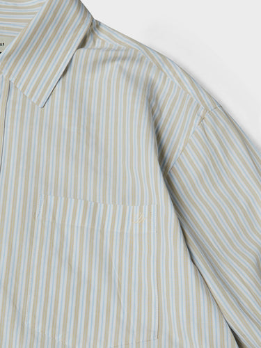 Dunst - Unisex Oversized Striped Shirt in Beige Stripe