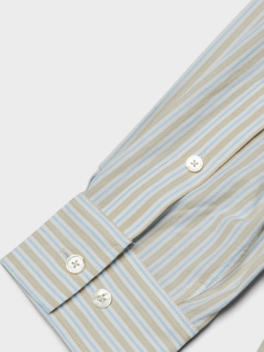 Dunst - Unisex Oversized Striped Shirt in Beige Stripe