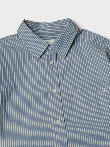Dunst - Unisex 2-Way Oversized Striped Shirt in Blue Stripe