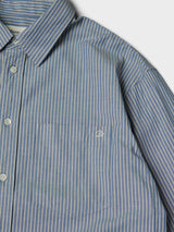Dunst - Unisex 2-Way Oversized Striped Shirt in Blue Stripe