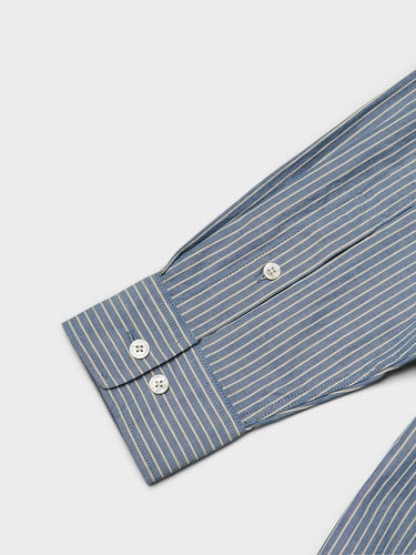 Dunst - Unisex 2-Way Oversized Striped Shirt in Blue Stripe