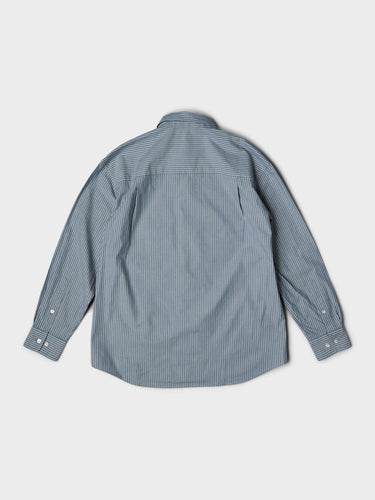 Dunst - Unisex 2-Way Oversized Striped Shirt in Blue Stripe