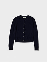 Dunst - Essential Crewneck Knit Cardigan in Dark Navy