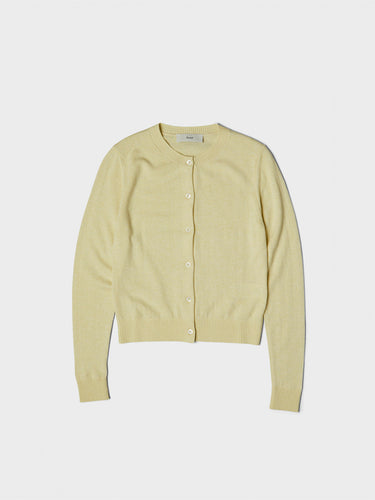 Dunst - Essential Crewneck Knit Cardigan in Lemon
