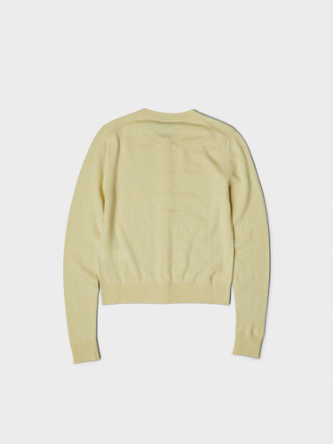 Dunst - Essential Crewneck Knit Cardigan in Lemon