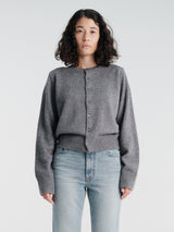 Dunst - Unisex Crewneck Knit Cardigan in Grey