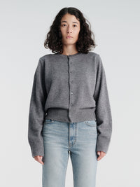 Dunst - Unisex Crewneck Knit Cardigan in Grey