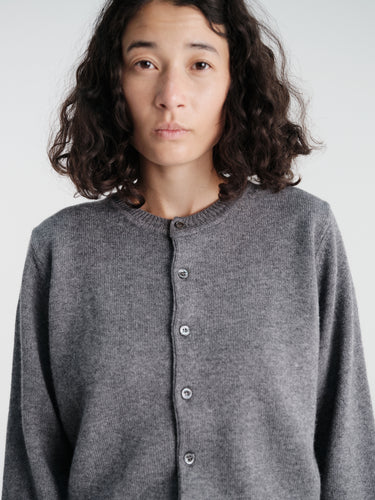 Dunst - Unisex Crewneck Knit Cardigan in Grey