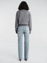 Dunst - Unisex Crewneck Knit Cardigan in Grey