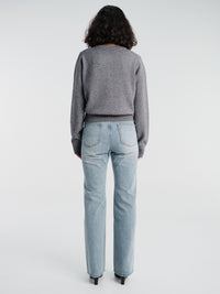 Dunst - Unisex Crewneck Knit Cardigan in Grey