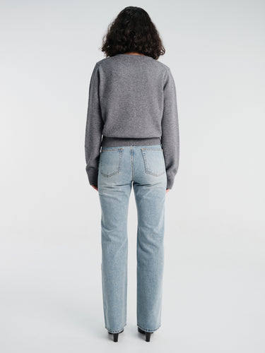 Dunst - Unisex Crewneck Knit Cardigan in Grey