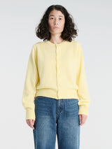 Dunst - Unisex Crewneck Knit Cardigan in Lemon Butter