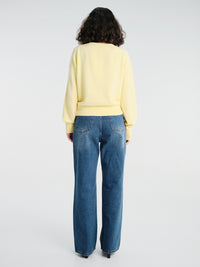 Dunst - Unisex Crewneck Knit Cardigan in Lemon Butter
