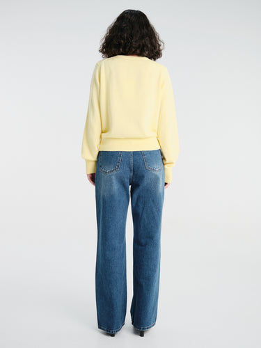 Dunst - Unisex Crewneck Knit Cardigan in Lemon Butter