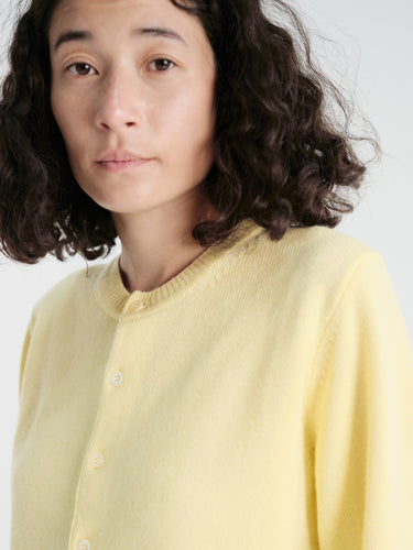 Dunst - Unisex Crewneck Knit Cardigan in Lemon Butter