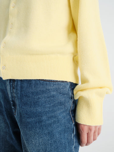 Dunst - Unisex Crewneck Knit Cardigan in Lemon Butter