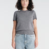 Dunst - Half Sleeve Knit Top in Melange Grey