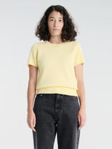Dunst - Half Sleeve Knit Top in Lemon Butter