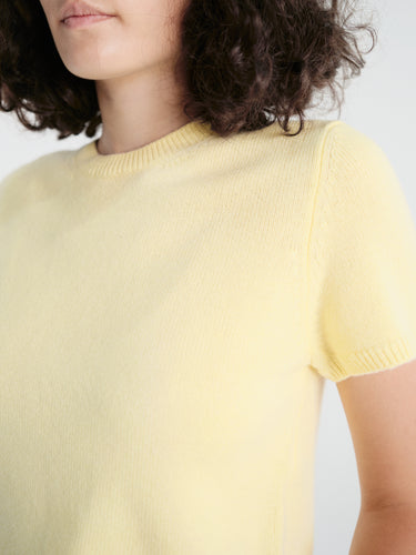 Dunst - Half Sleeve Knit Top in Lemon Butter