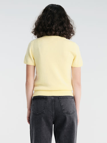 Dunst - Half Sleeve Knit Top in Lemon Butter