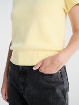 Dunst - Half Sleeve Knit Top in Lemon Butter