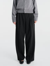 Dunst - Double Pleated Wide Tousers in Black