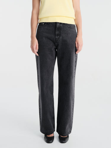 Dunst - Wide Jeans in Washed Black