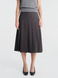 Dunst - Pleats Long Skirt in Charcoal Grey