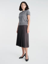 Dunst - Pleats Long Skirt in Charcoal Grey