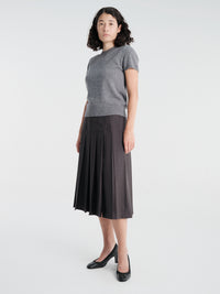 Dunst - Pleats Long Skirt in Charcoal Grey