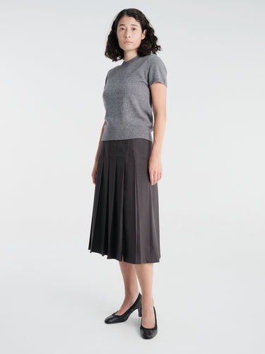 Dunst - Pleats Long Skirt in Charcoal Grey