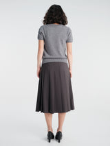 Dunst - Pleats Long Skirt in Charcoal Grey