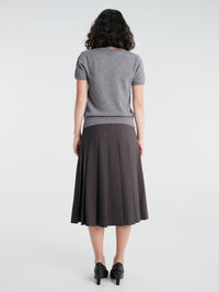Dunst - Pleats Long Skirt in Charcoal Grey