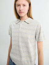Dunst - Striped Polo in Grey and Soft Blue
