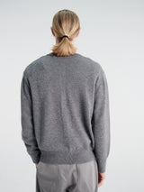 Dunst - Unisex Crewneck Knit Cardigan in Grey