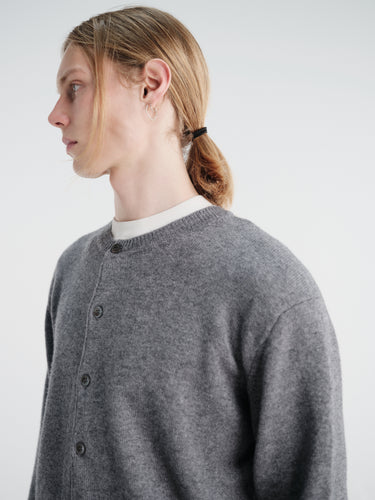 Dunst - Unisex Crewneck Knit Cardigan in Grey