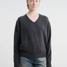 Dunst - Unisex Cashmere V-Neck Sweater in Charcoal Grey