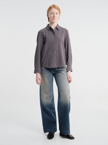 Dunst - Essential Slim Checked Shirt in Brown