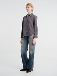 Dunst - Essential Slim Checked Shirt in Brown