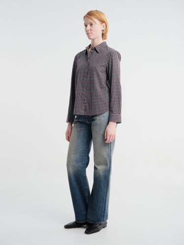 Dunst - Essential Slim Checked Shirt in Brown