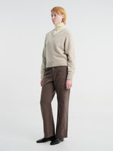 Dunst - Unisex Soft Volume V-Neck Sweater in Light Pebble