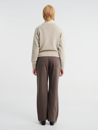 Dunst - Unisex Soft Volume V-Neck Sweater in Light Pebble