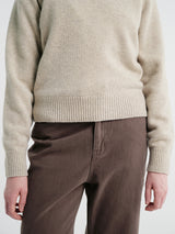 Dunst - Unisex Soft Volume V-Neck Sweater in Light Pebble