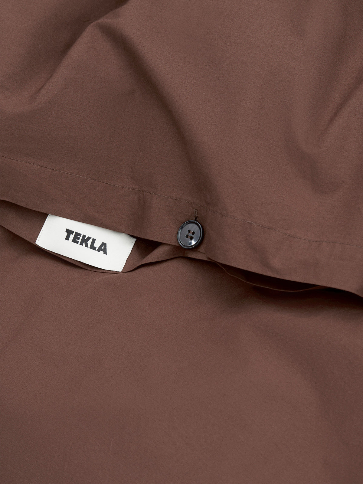 Percale Duvet Cover in Cocoa Brown