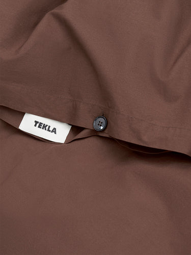 Tekla - Percale Duvet Cover in Cocoa Brown