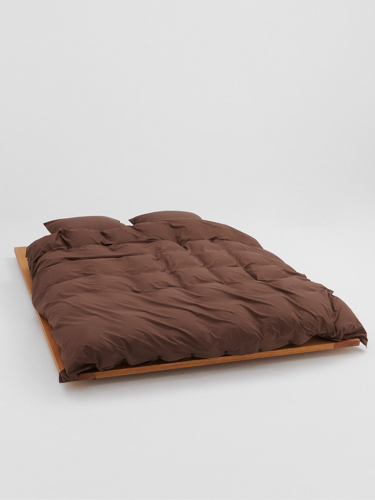 Tekla - Percale Duvet Cover in Cocoa Brown